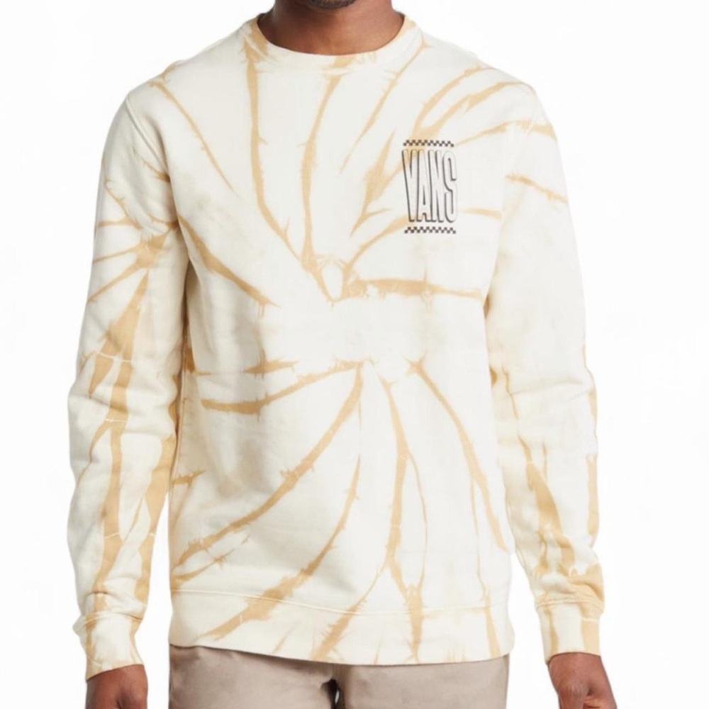 Vans Tall Type Tie Dye Crewneck Sweatshirt Taos Taupe M